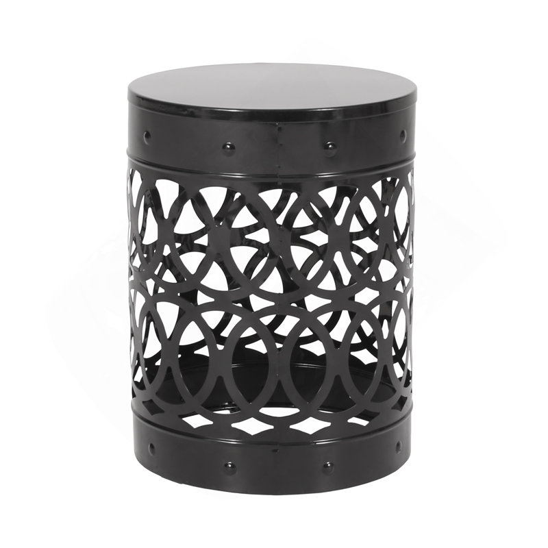 Outdoor Metal End Table -Large, Black