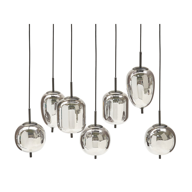 Annalysse 7 - Light Silver/Black Cluster Pendant