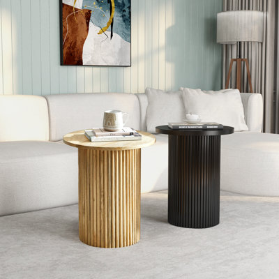 Hokku Designs Serwon Pedestal Wood Round End Table & Reviews | Wayfair