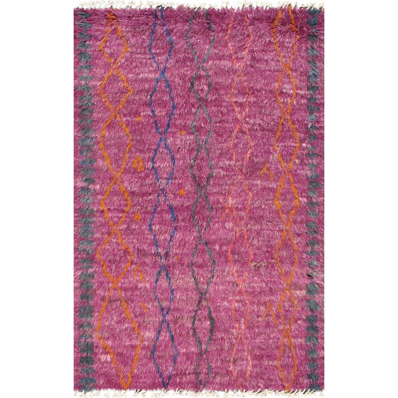 5'X8' Geometric Area Rug in Purple