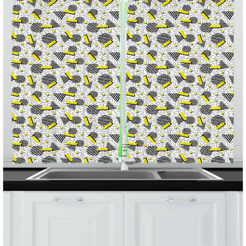 Geometric Pointed Kitchen Curtain