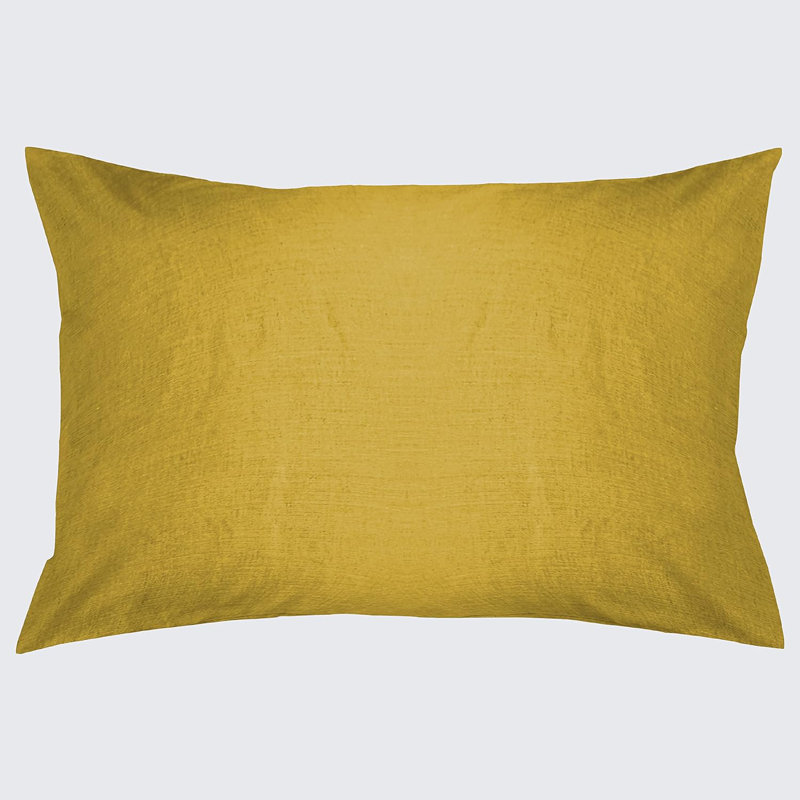 Soft Cotton Pillowcases with Enclosed Sleeve Design Breathable Pillow Case for Easy Removal, Standard, Yellow Hemp