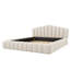 Tête de lit tapissier en velours pour lit double, sans sommier tapissier, beige