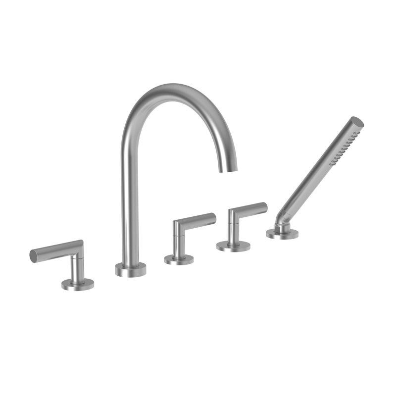 Pavani Bathroom Roman Tub Faucet with Handshower, Stainless Steel (PVD)