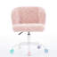 Chaise de bureau artificielle avec base en métal, chaise de bureau pivotante-690595341