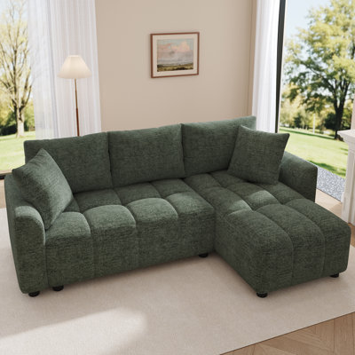 3 Seater Chenille Chaise End Sofa