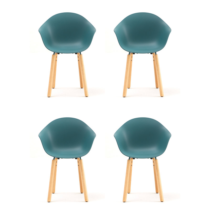Fauteuil TA (ensemble de 4), Bleu océan / chrome