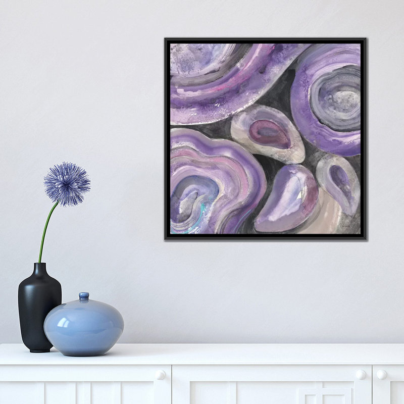 «Circle Rain», reproduction d'art sur toile, H 18 po x l 18 po x P 1,5 po, Toile avec cadre noir, Pas de tapis