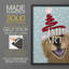 «Christmas Golden Retriever and Spring Santa Hat», reproduction encadrée - bois massif-1949542476-1949542474