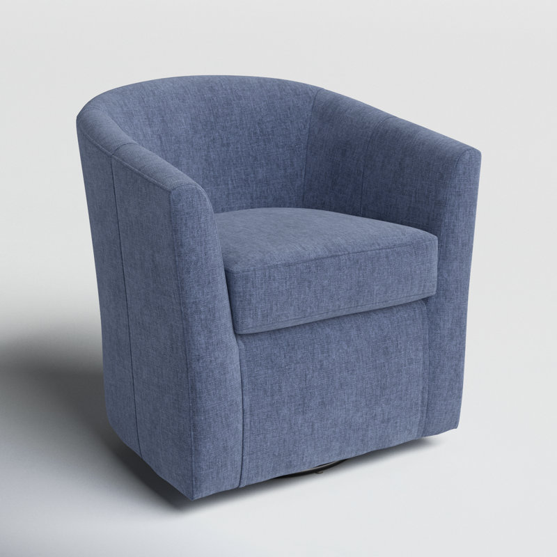 Fauteuil demi-tonneau pivotant 31 po Hansell, Tissu performance natté bleu marine Jitterbug