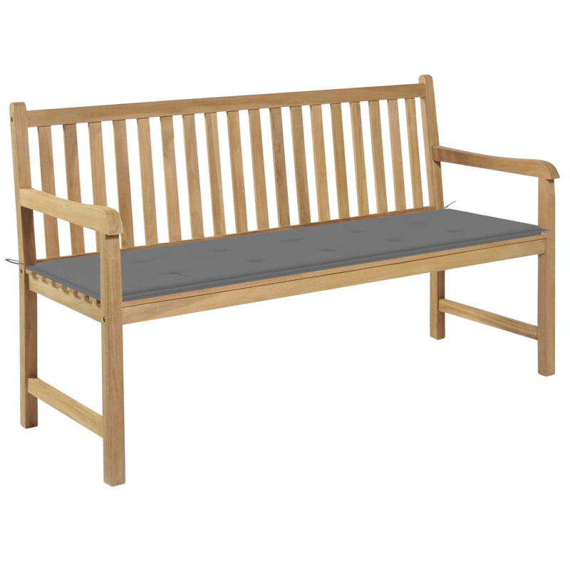 Banc de jardin en teck Brathewaite, gris