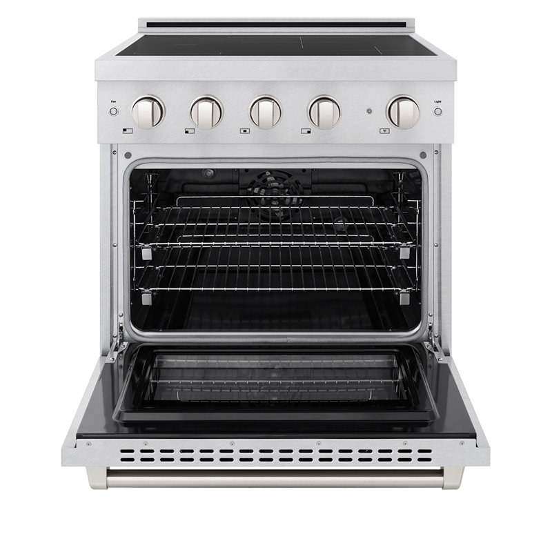 ZLINE Autograph 30 in. Paramount Induction Range with 4 Element Cooktop & Matte Black Accents, Satin Stainless Steel