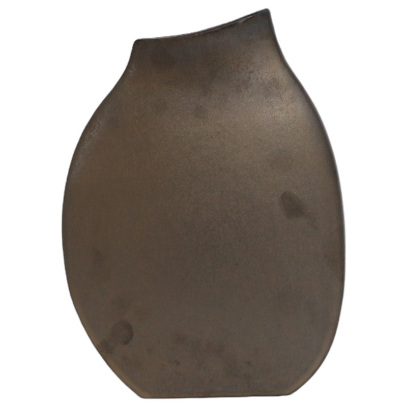 Meiyah Small Bronze Ceramic Vase, Overall Height - 12''