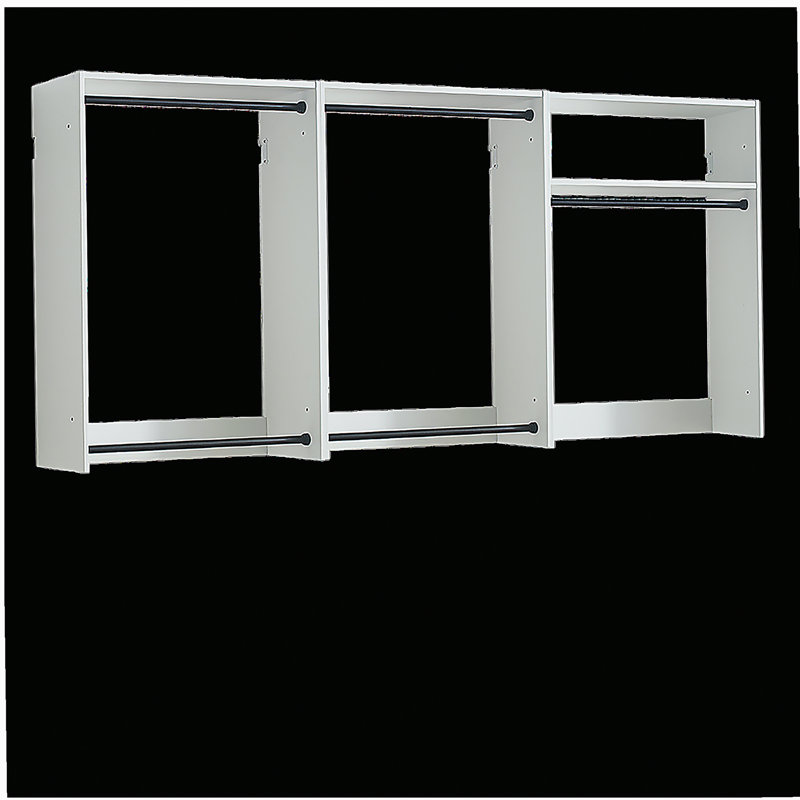 Devi White Wall Mounted Wood Closet System, White