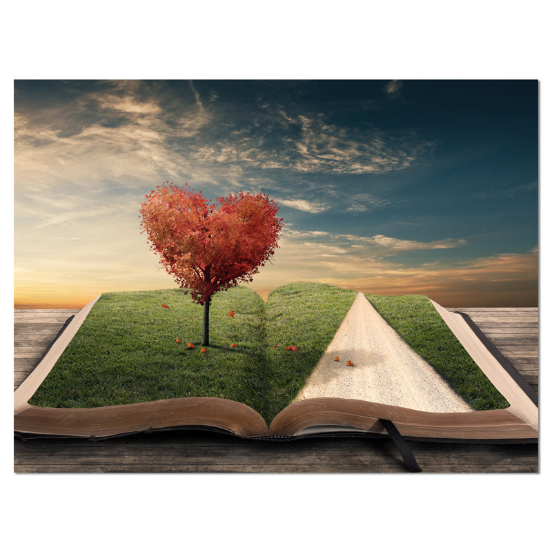 «Amazing Heart Tree and Book», impression sur toile tendue, H 30 po x l 40 po x P 1 po