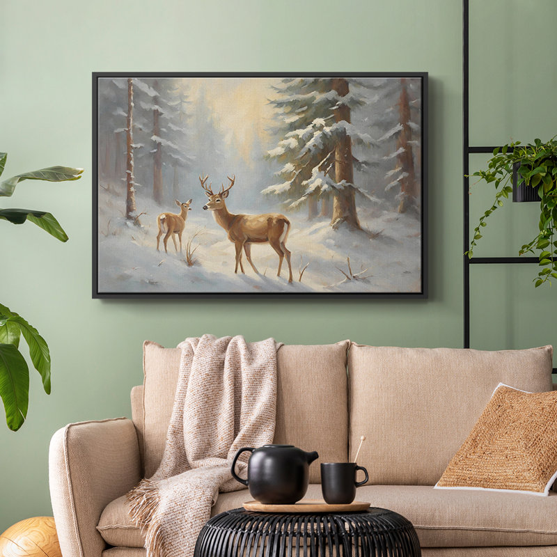 Paysage rétro CLCLXXVII, Toile avec cadre flottant noir, H 17 po x l 25 po x P 2 po