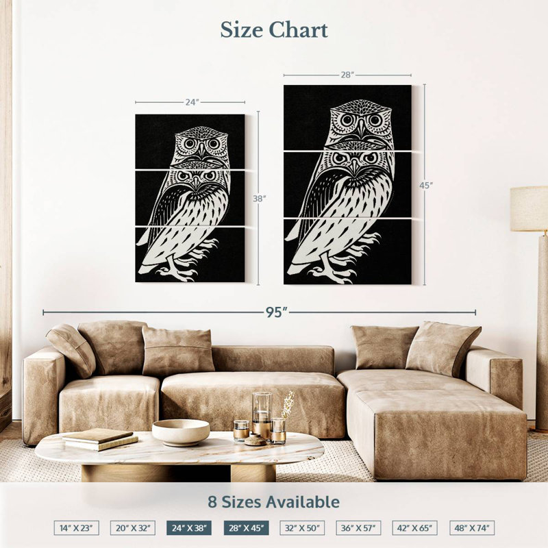 Brampt Two Owls 1921, 38" H x 24" W