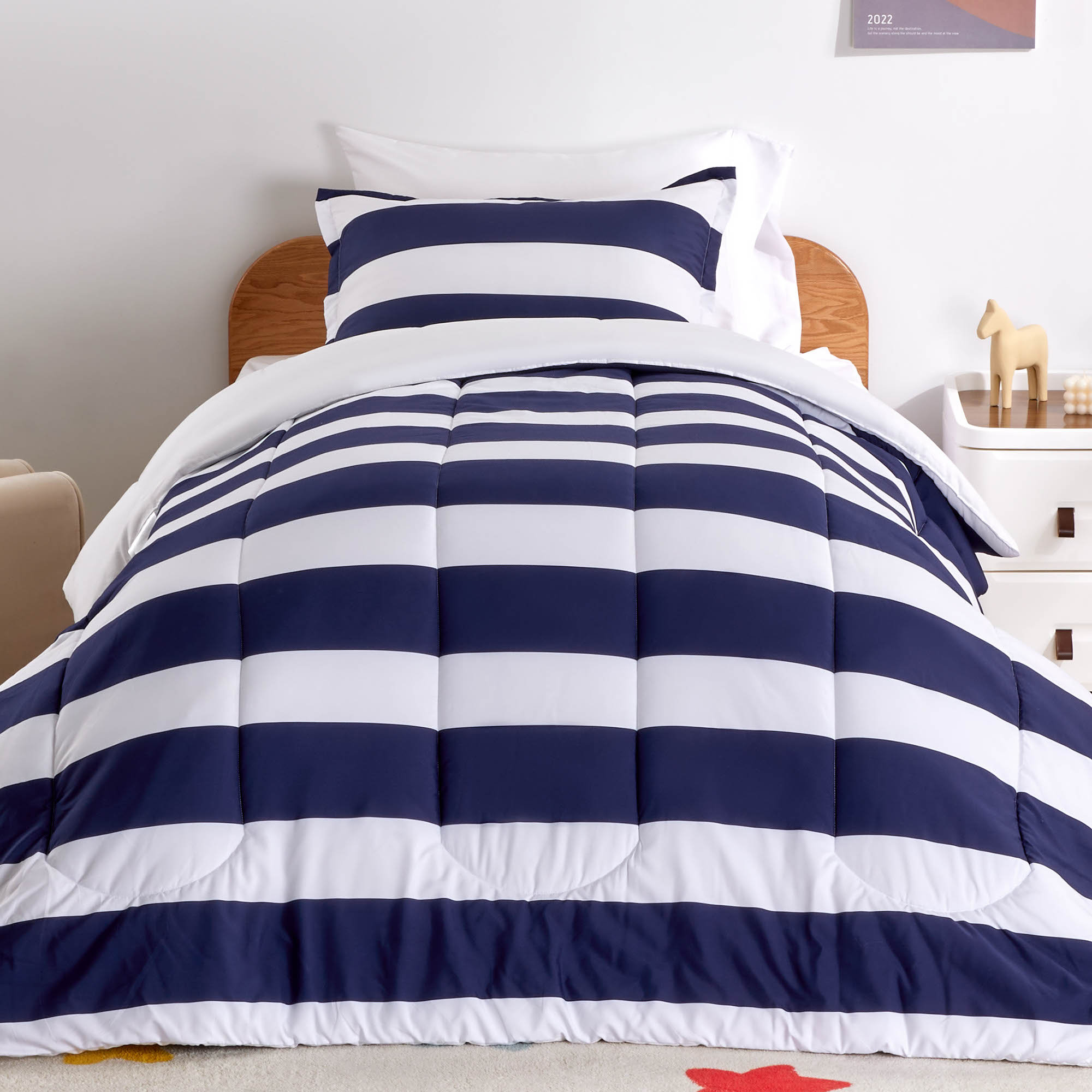 Sleep Zone Rugby Stripe Comforter Set & Reviews | Wayfair