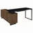 Black And Walnut L-Shape Office Computer Desk