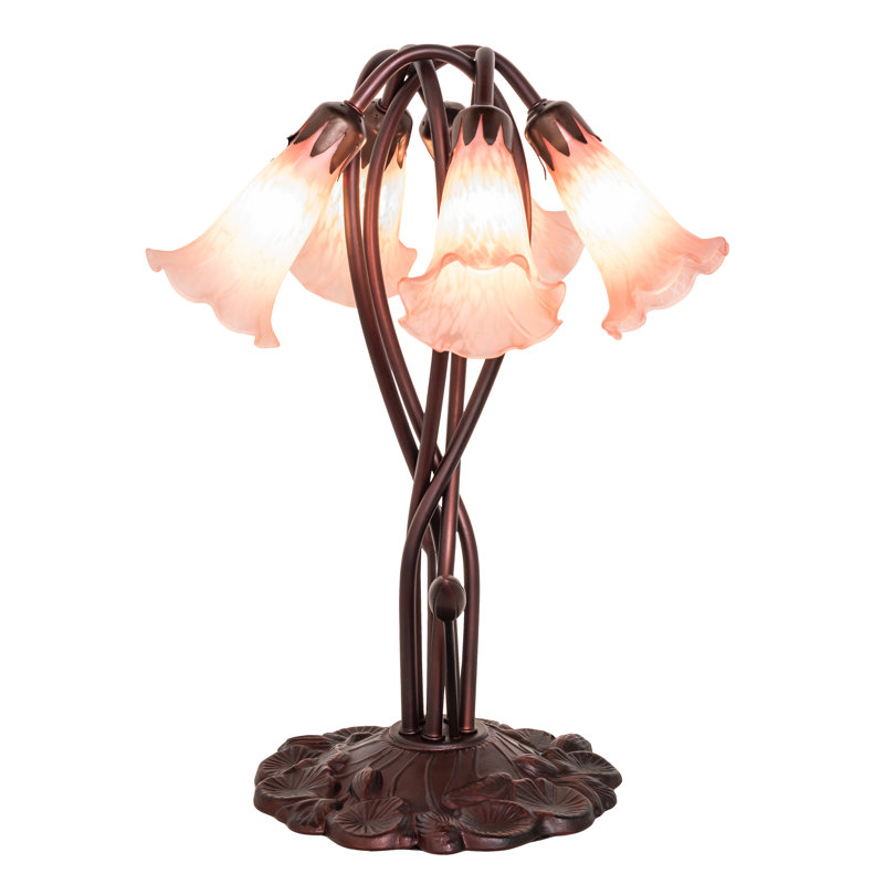 Tiffany Table Lamp, Pink, Rocker