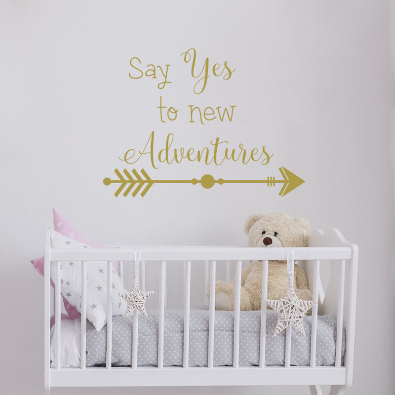 Décalcomanie murale « say yes to new aventures », Or