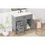 Meuble-lavabo 36 po avec lavabo, armoire de salle de bain avec tiroirs, structure solide et panneau de fibres à densité moyenne, un paquet, gris-493038273