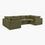 Alexa Upholstered Linen-Look Fabric 3 Seater / 4 Seater / 5 Seater Modular Sofa - Cozy Modern Design