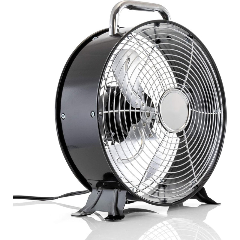Ventilateur tambour rétro en métal à deux vitesses haute vitesse Vie Air de 12 pouces, ventilateur de plancher industriel durable pour la maison, le garage ou l'atelier