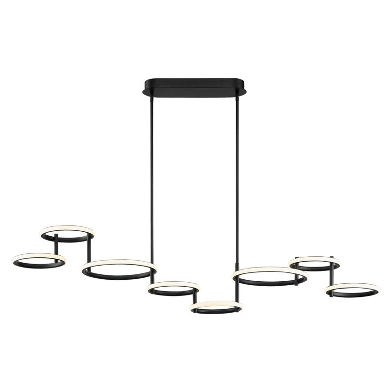 8l LED  Chandelier,Matte Black