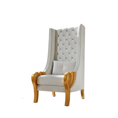 A&x High-back Throne Chair With Carved Details – 62.5'' H