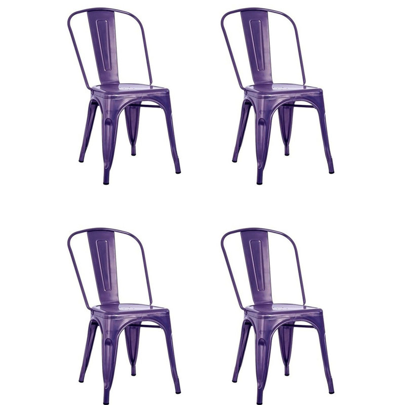 Chaise de patio empilable Hakana, Mauve