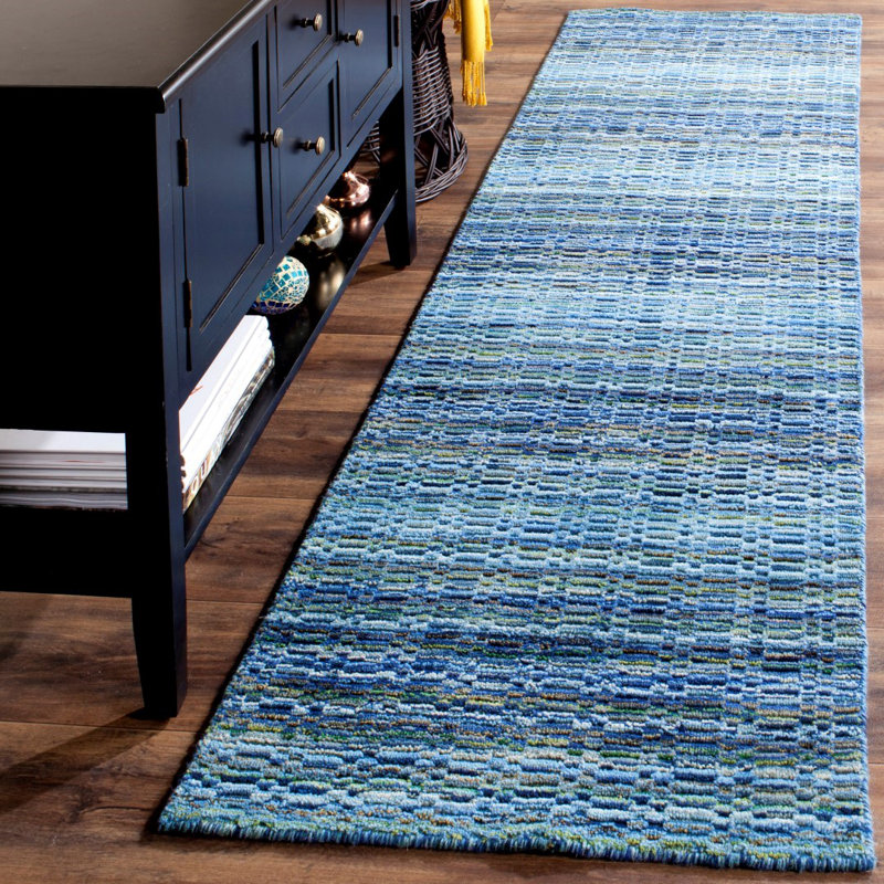 Hossain Hand Loomed Wool Abstract Rug, Runner 2'3" x 12'