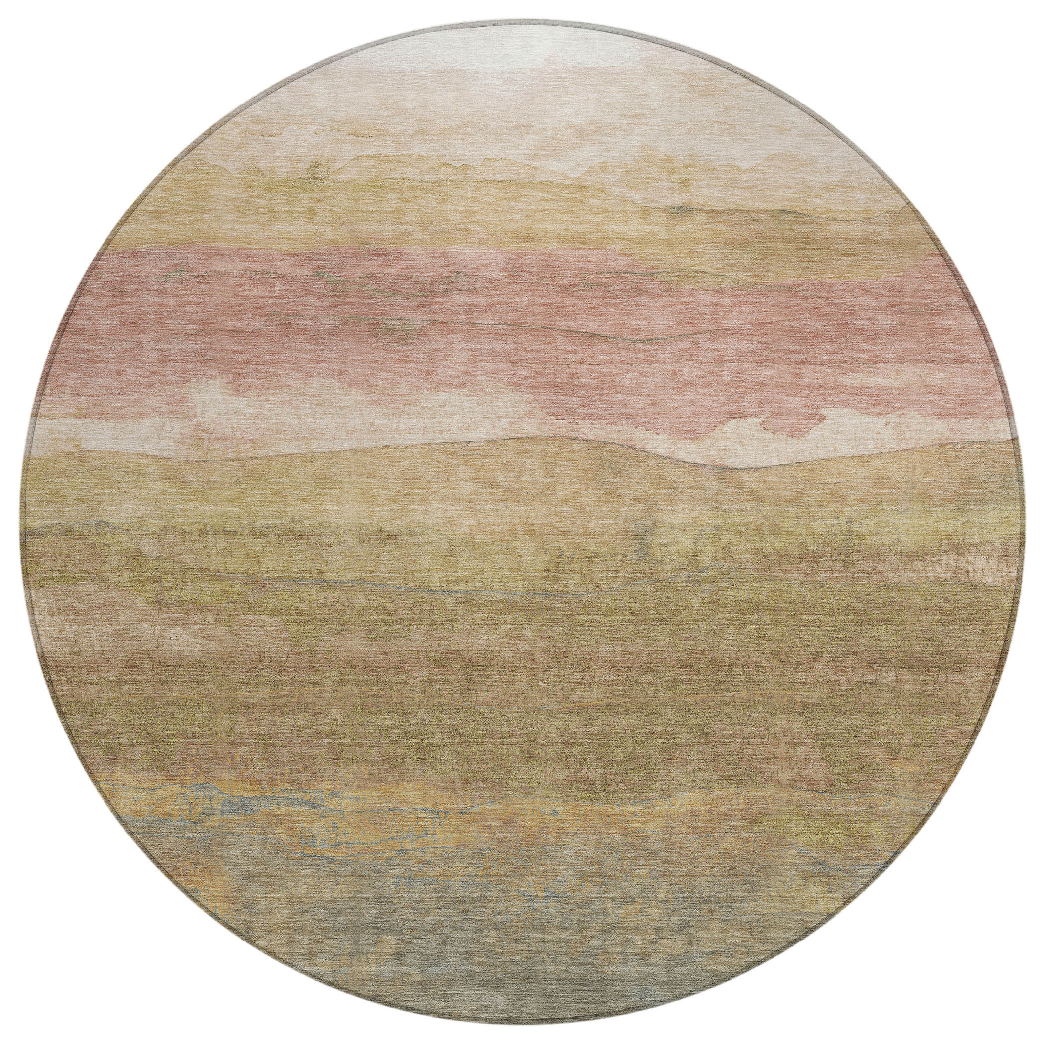 Tan Round Rug Orren Ellis 8' Tan Round Abstract Washable Indoor Outdoor Area Rug ...