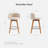 26" Counter Height Bar Stools With Chenille Fabric-1880207207