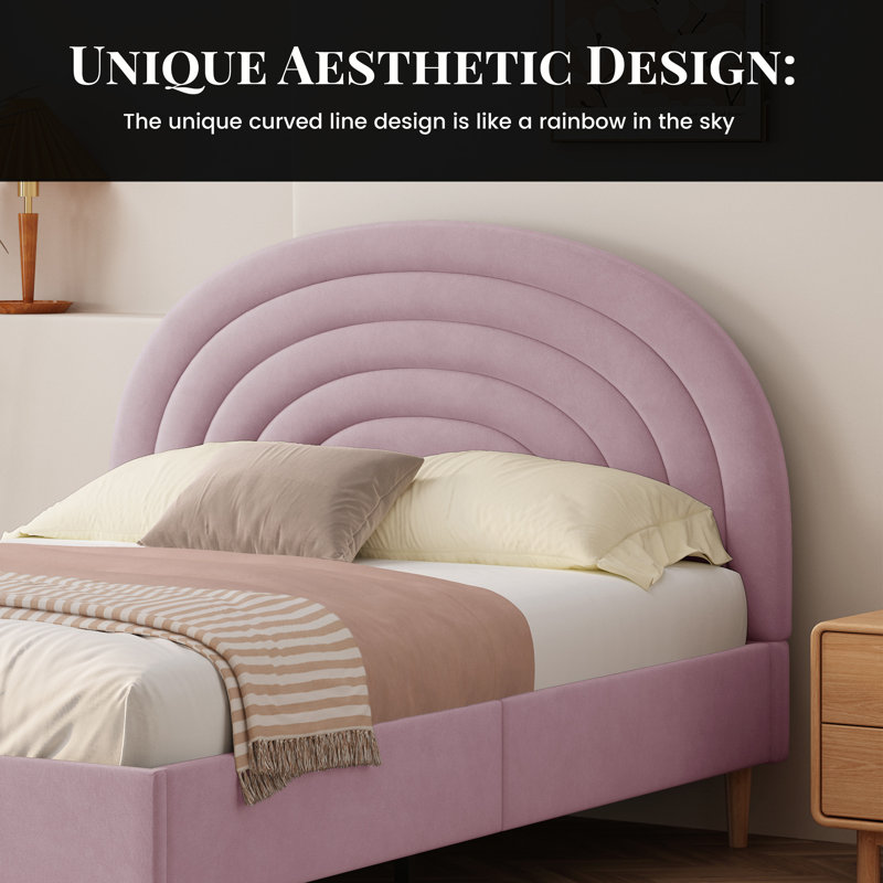 Halis Upholstered Scalloped Bed