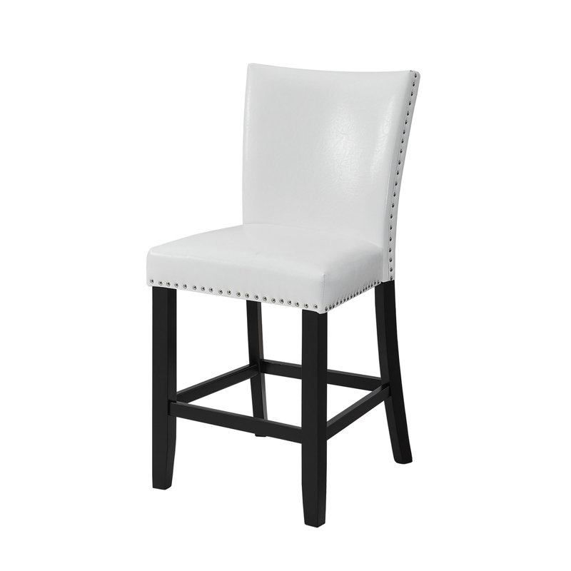 Fauteuil en polyuréthane rembourré à hauteur de comptoir 2pc, Blanc
