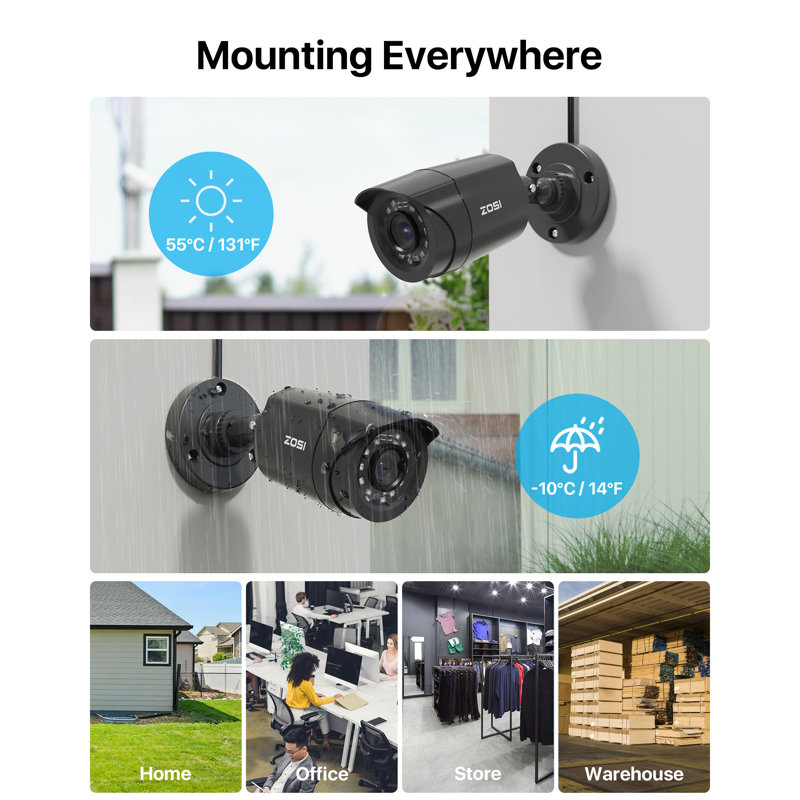 8CH DVR Security Cameras System, 4pcs Bullet Outdoor Cameras , Human Vehicle Detection, 1TB HDD