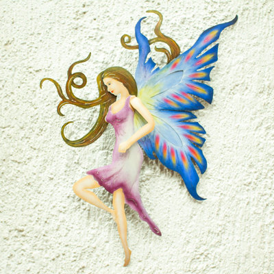 Décoration murale fée en acier saphir Lewys