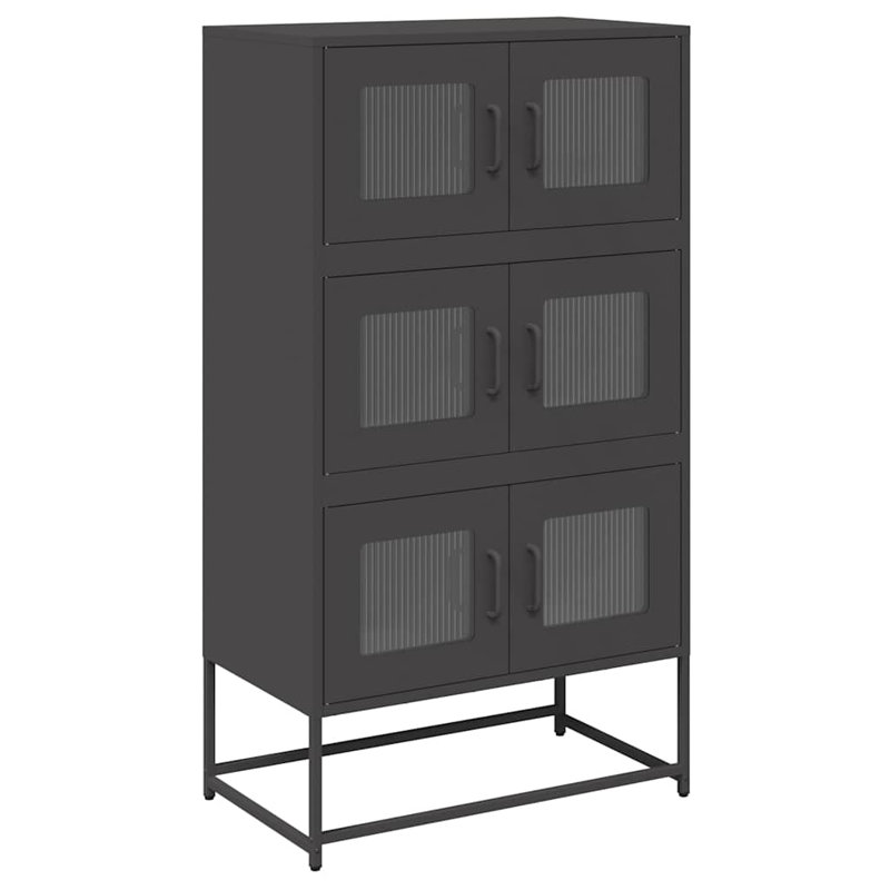 Highboard 68X39x123 Cm Steel, Black