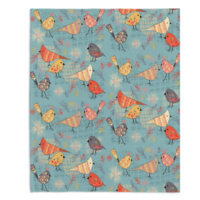 Couverture en sherpa Outline Birdies