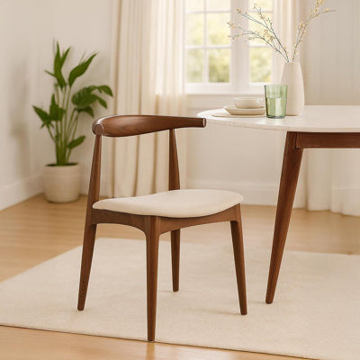 Clouser Faunsdale Dining Chair - Upholstered Fabric Slat Back Side Chair with Cushion Seat - Kitchen & Home Accent Chair