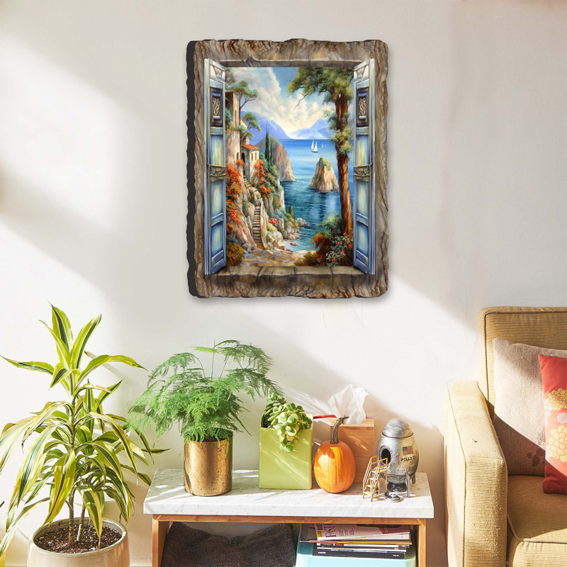 Art méditerranéen, art mural par DeBrekht, H 35 po x l 24 po x P 0,8 po