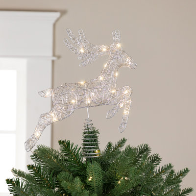 Décoration pour sommet de sapin de Noël avec lumières DEL - 13 po - lumières blanc chaud
