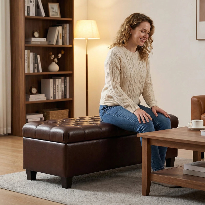 Banc de rangement avec repose-pieds 50,25 po