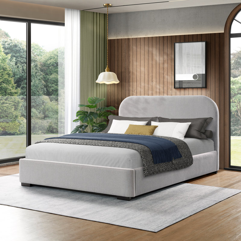 Reigen Platform Bed, King, Pebble