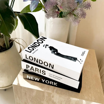 Decorative Books for Coffee Table Decor,3 Pieces Stylish Fake Books of Room Decor Aesthetic