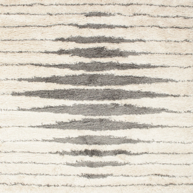 Tapis contemporain gris, Carré 5 pi