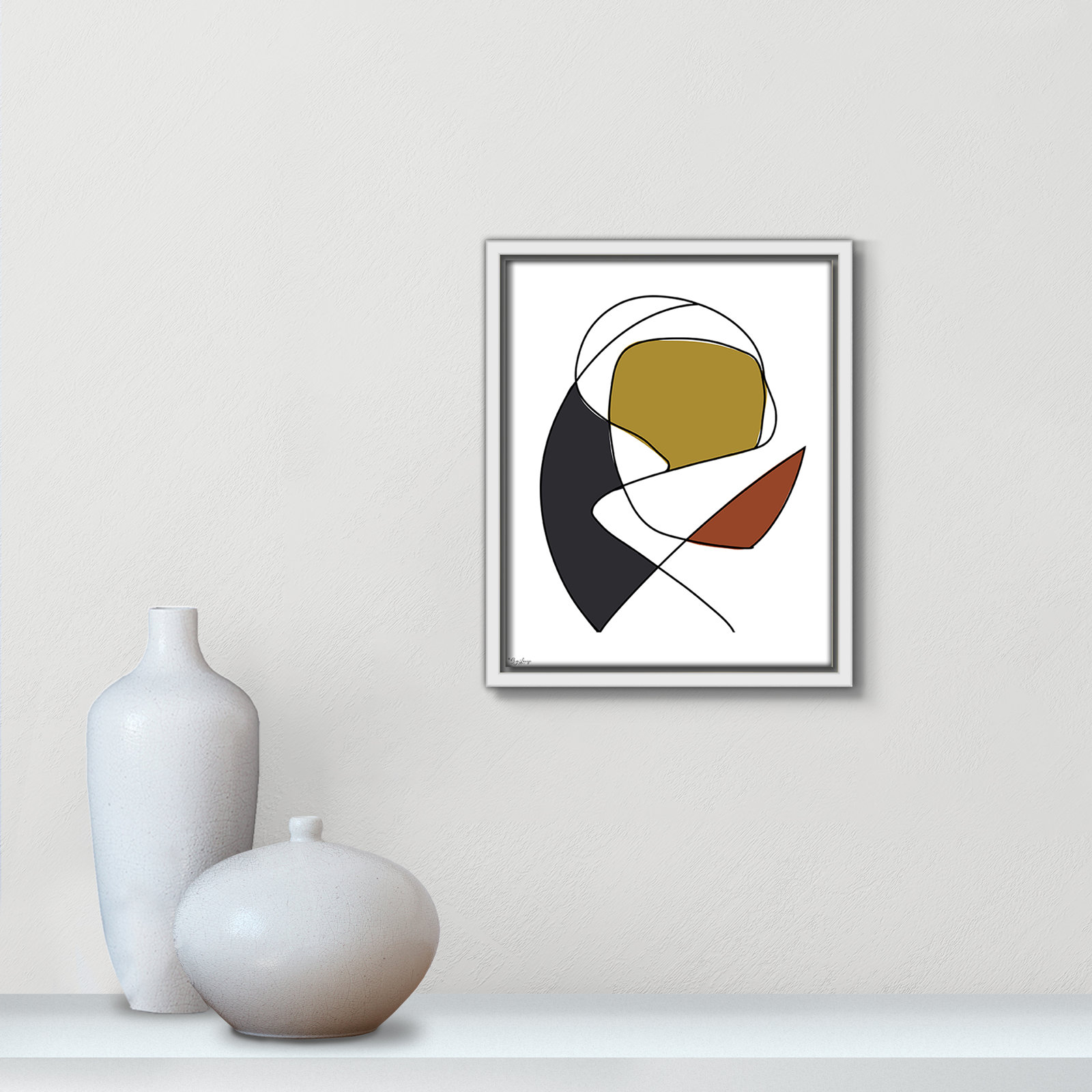 Paige "Abstract Tribeca 3" Print, 11.5" H x 9.5" W x 2" D, White