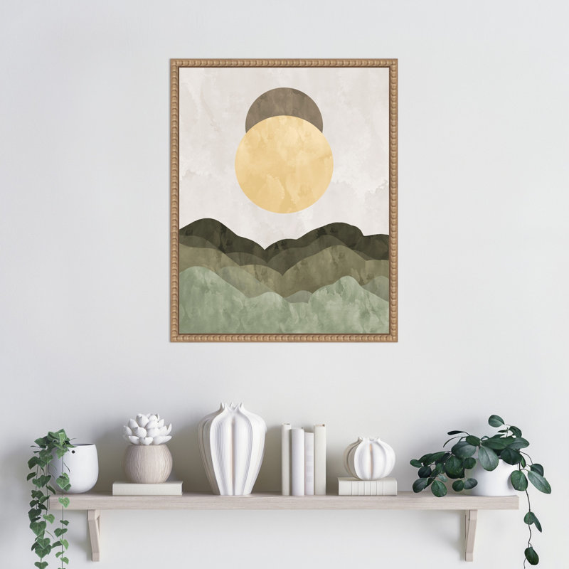 «Rolling Hills and Textured Gray Sky» par Kincade, reproduction d'art sur toile encadrée, H 20 po x l 16 po