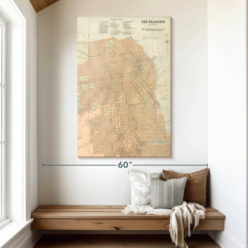 San Francisco Map, 51" H x 34" W